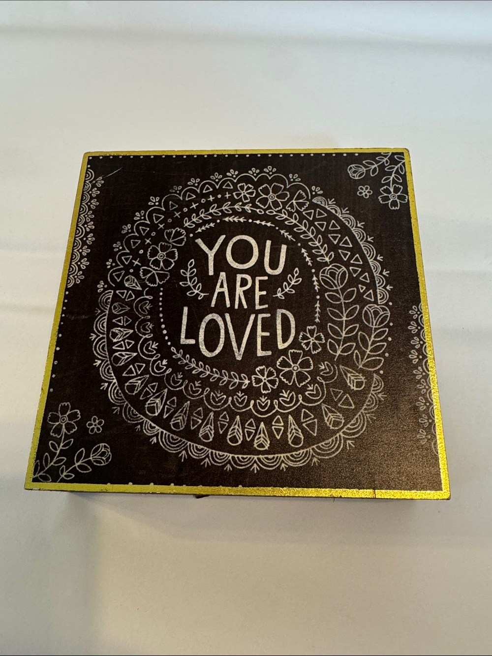 NATURAL LIFE Black and Gold "You Are Loved" Wall Art Plaque - Picture 3 of 9